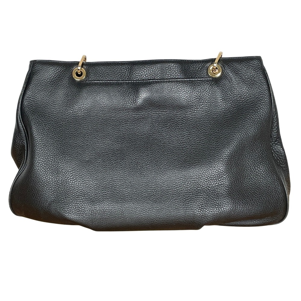 Michael Kors Pebbled Leather Gold Chain Shoulder Bag Tote Designer Quiet Luxury - Picture 3 of 14